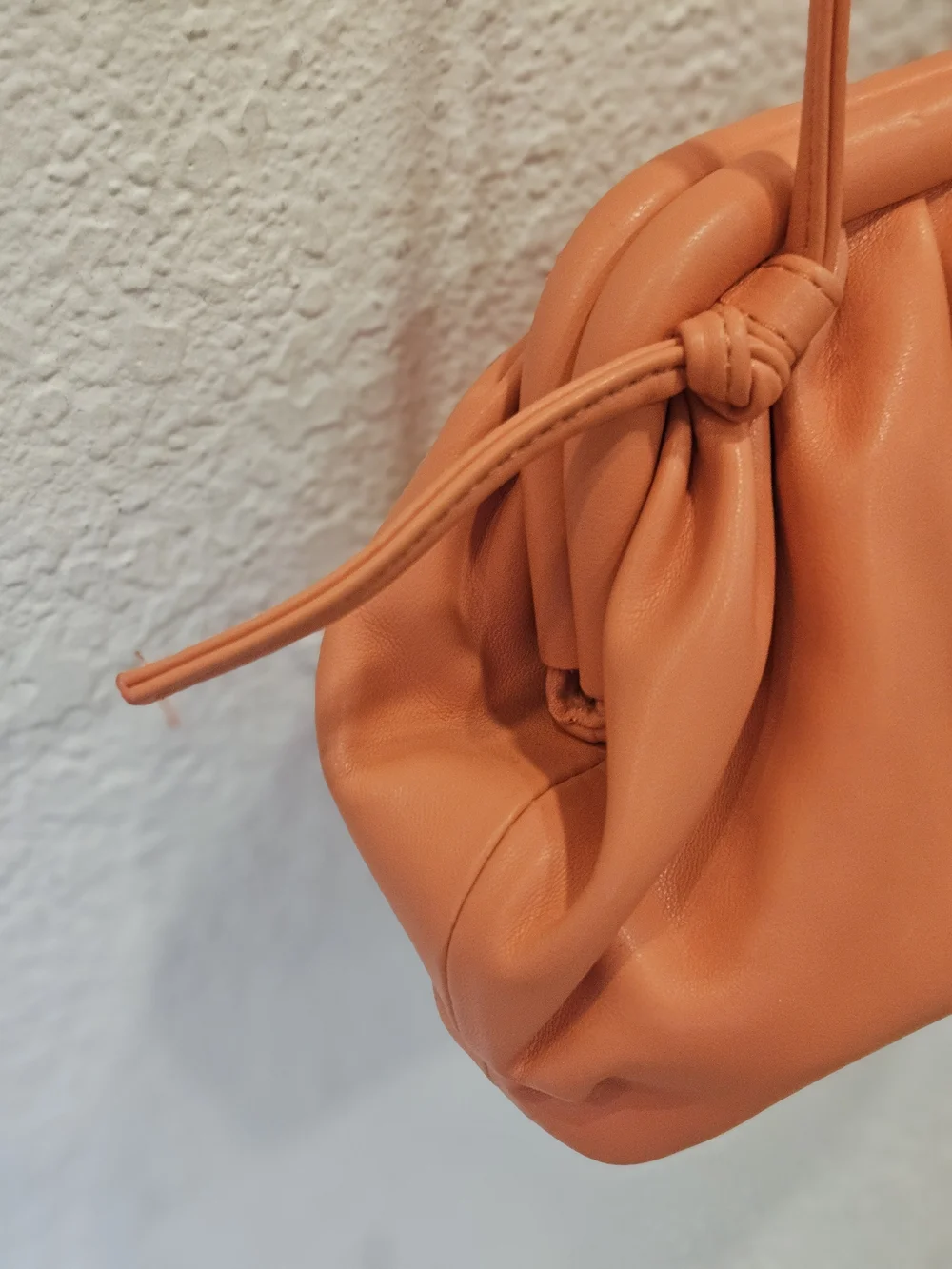 Steve Madden Slouchy Ruched Mini Pouch Crossbody Bag – Mango / Coral Orange